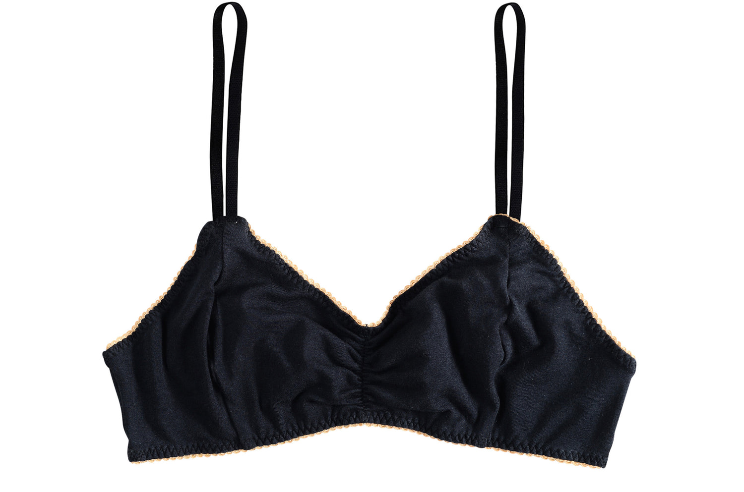 COTTON BLACK straps BLACK Bralette