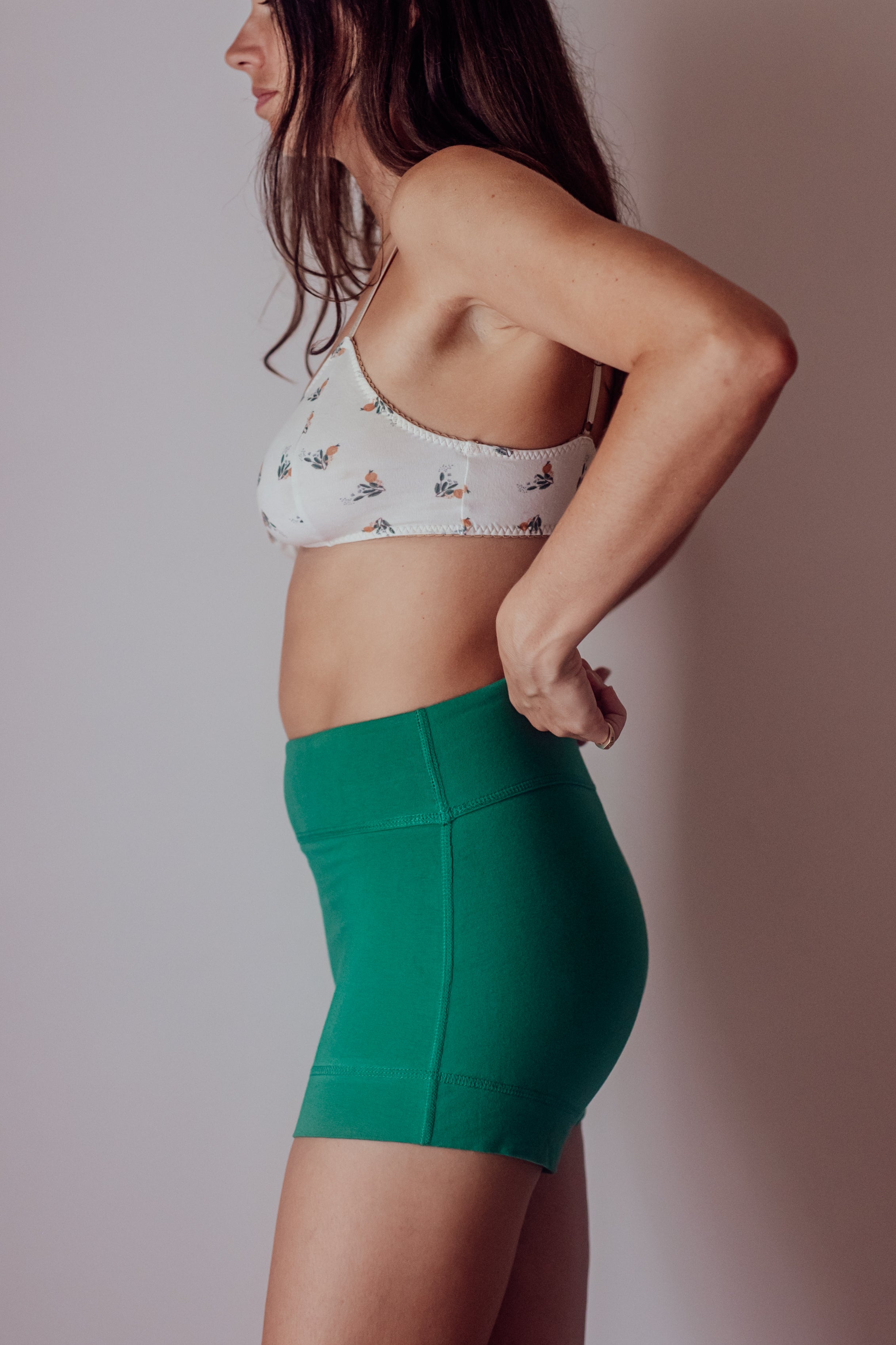 COTTON EMERALD GREEN Mini Tights