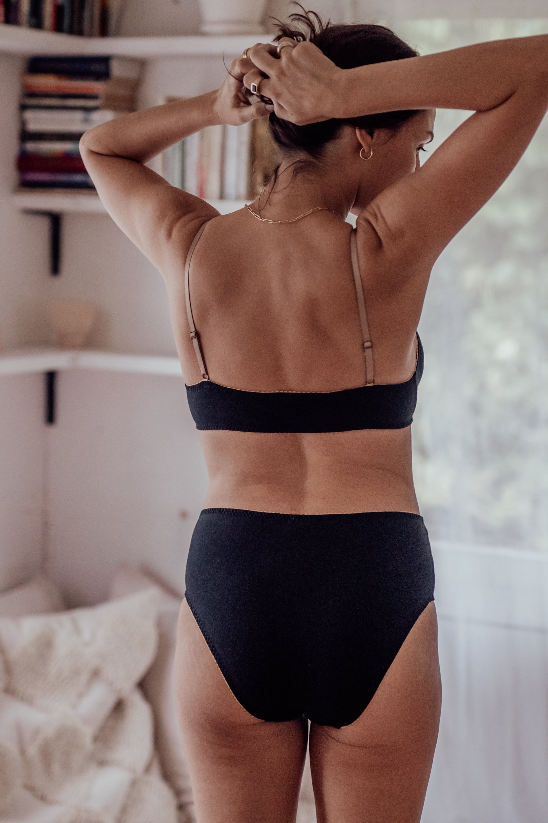 Cotton BLACK High Waisted Bottoms