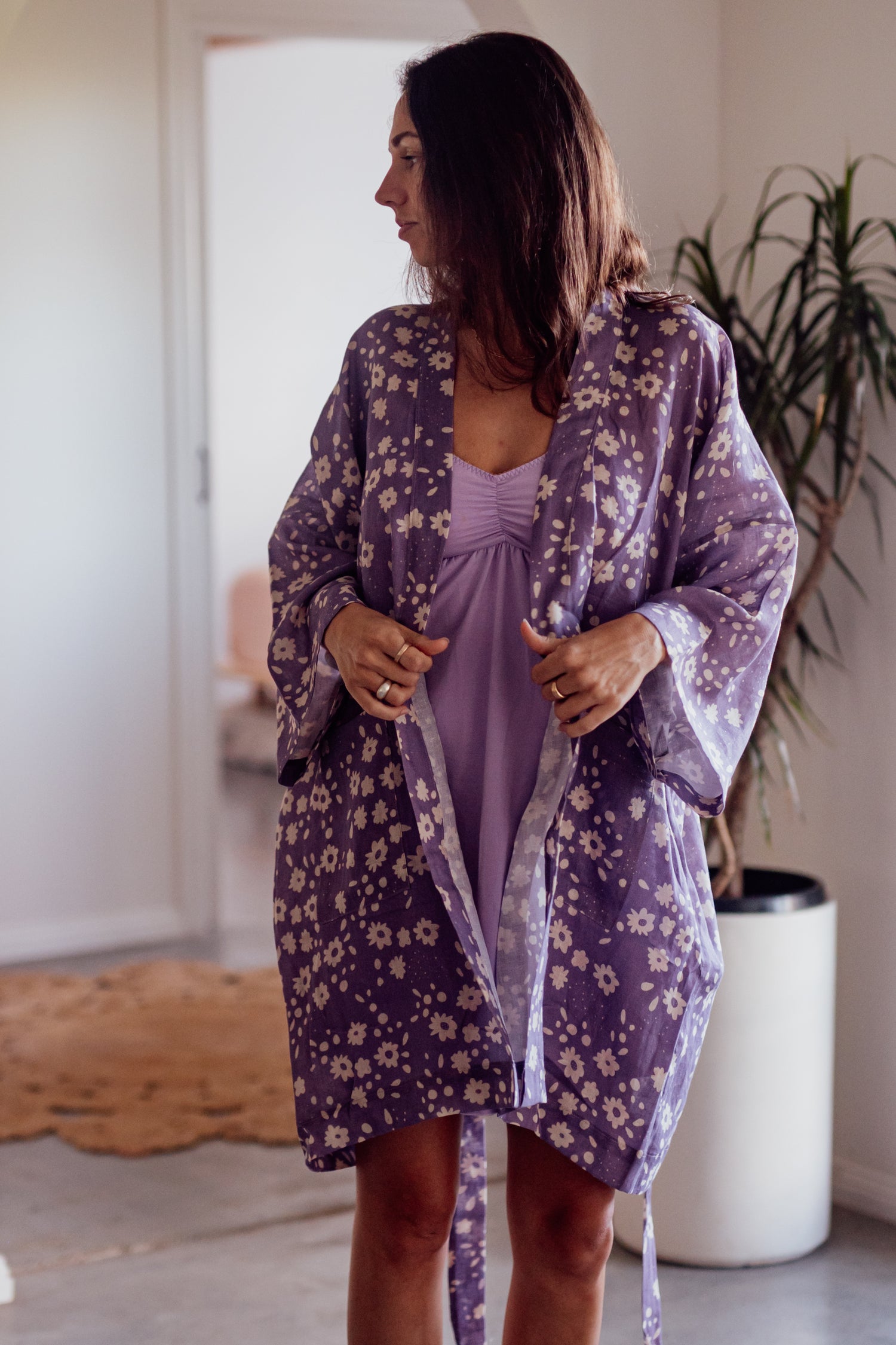 SHORT Cotton LILAC Nightie