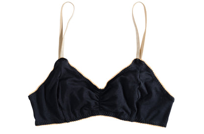 POCKETED Cotton BLACK Bralette