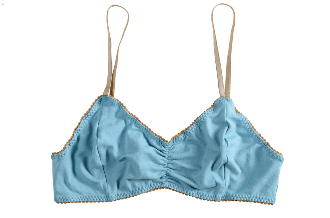 Cotton CORNFLOWER BLUE BRALETTE