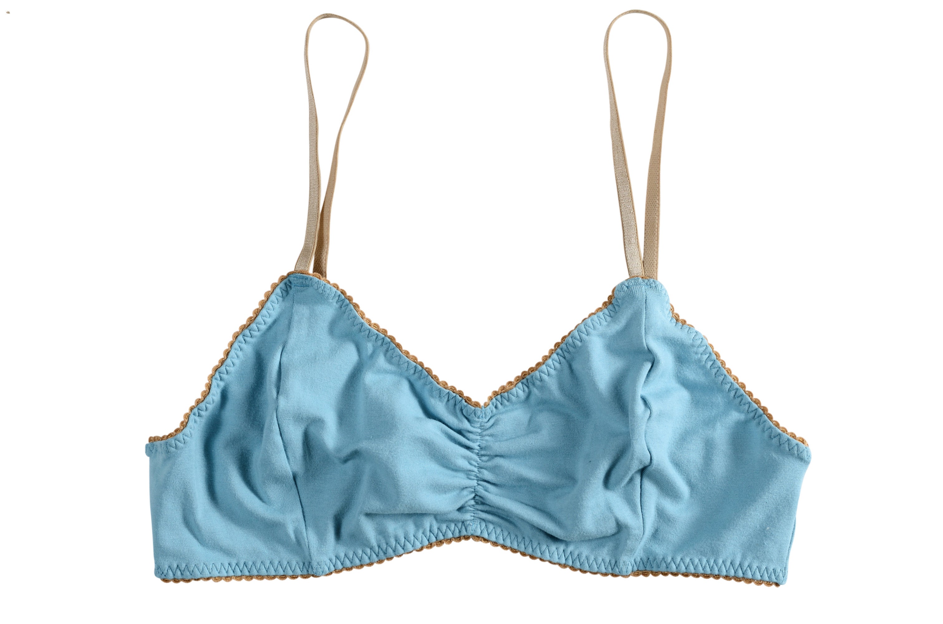 Cotton CORNFLOWER BLUE BRALETTE