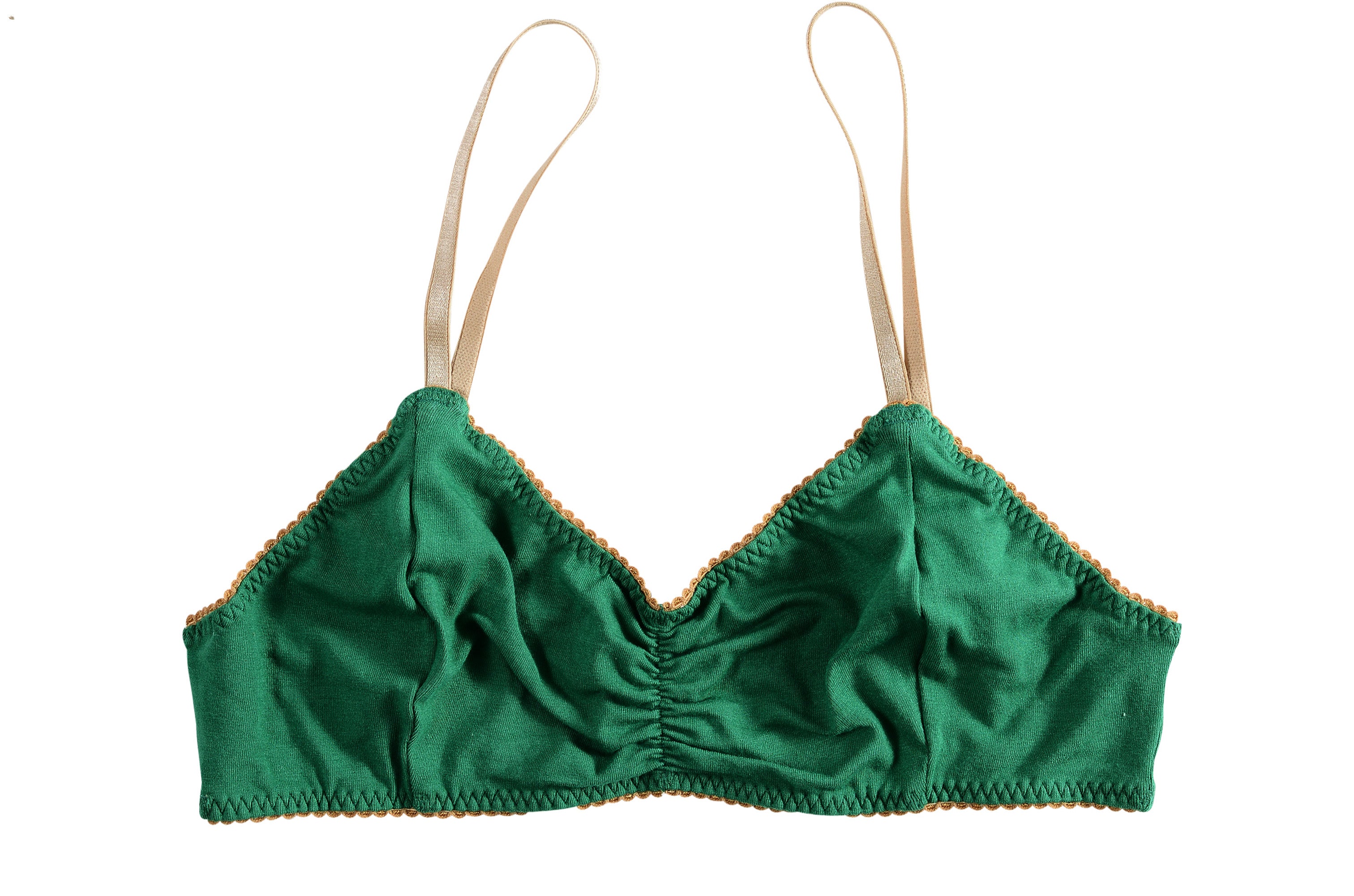 Cotton EMERALD GREEN Bralette