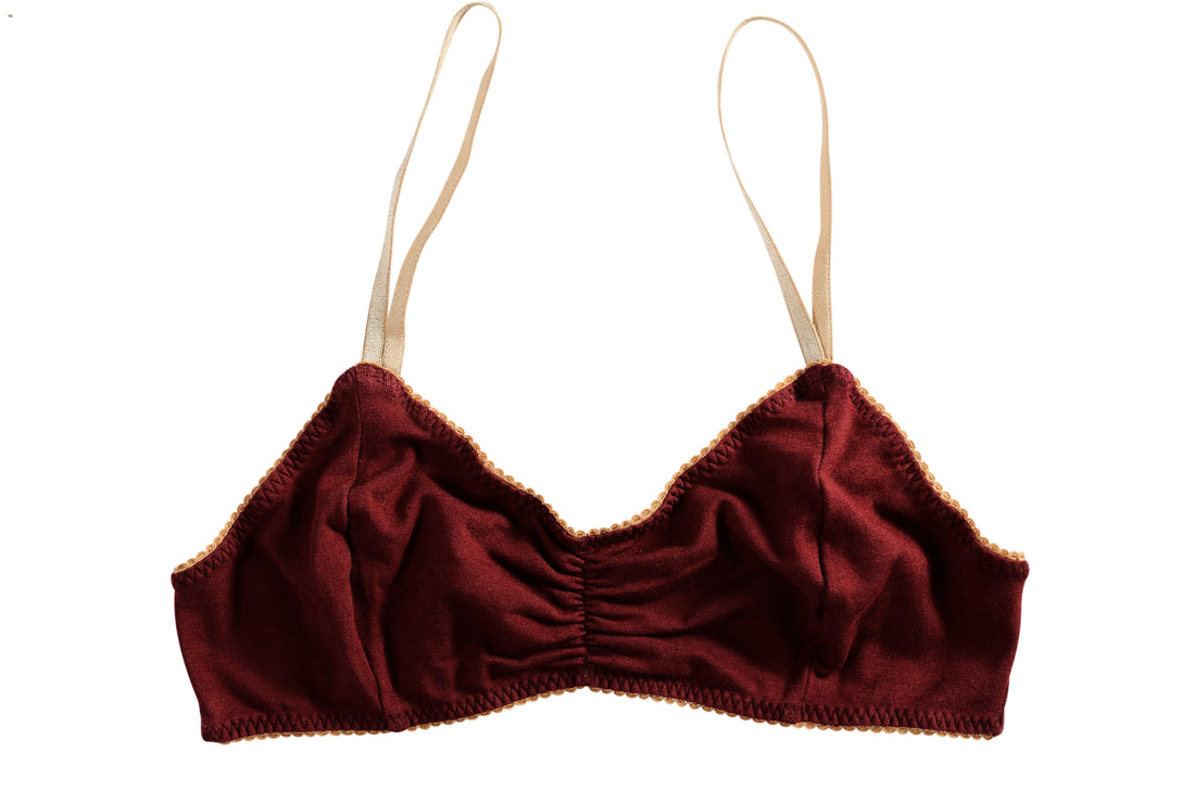 Cotton MULBERRY RED Bralette