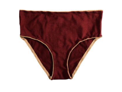 Cotton MULBERRY RED High Waisted Bottoms