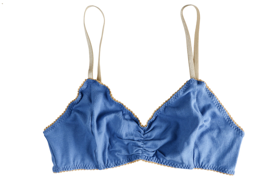Cotton STEEL BLUE Bralette