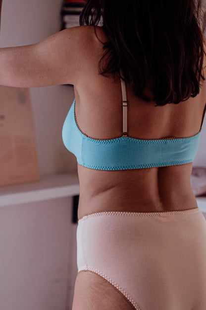 Cotton CORNFLOWER BLUE BRALETTE