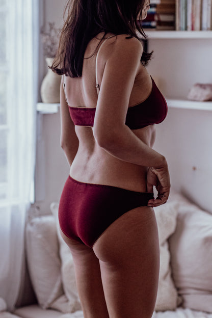 Cotton MULBERRY RED Bralette