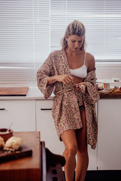 SHORT SIGA Linen Robe