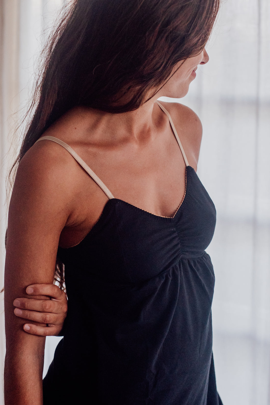 SHORT Cotton BLACK Nightie