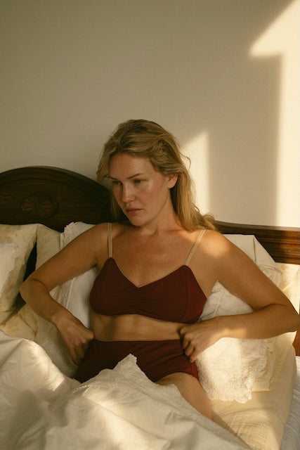 Cotton MULBERRY RED Bralette